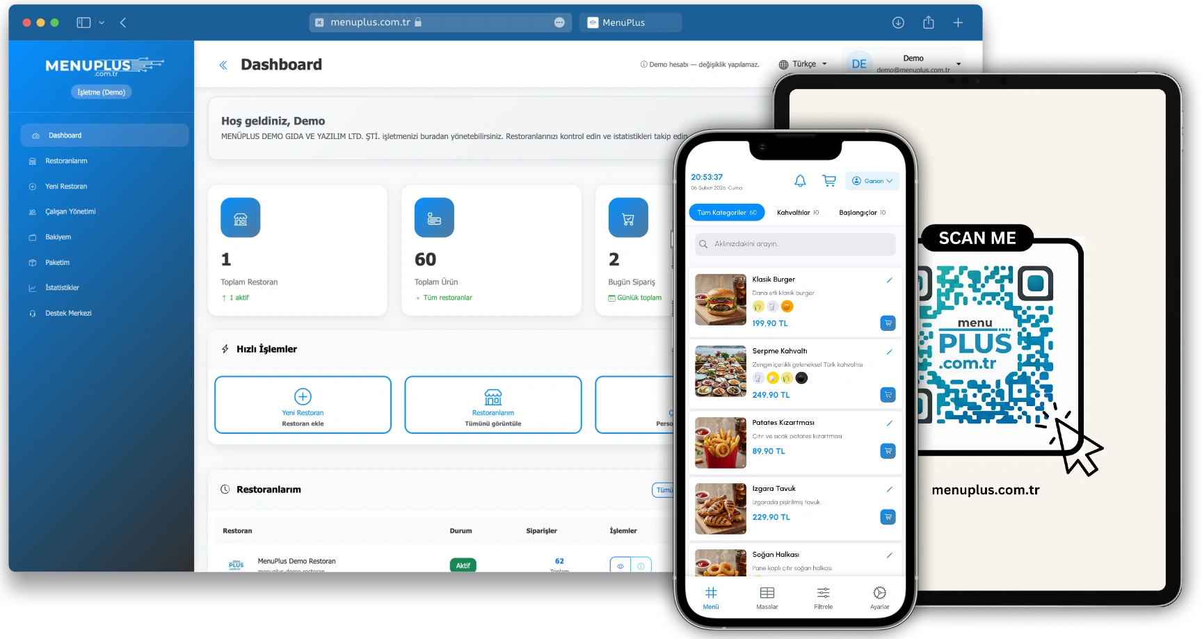 MenuPlus Uygulama Ekranları